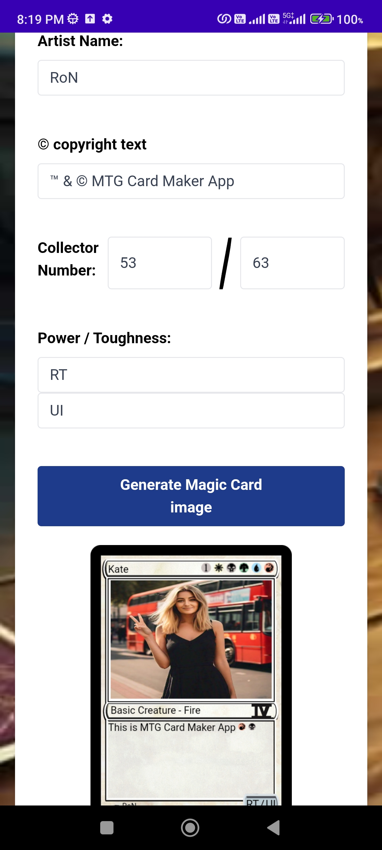 MTG Card Maker | Indus Appstore | Screenshot