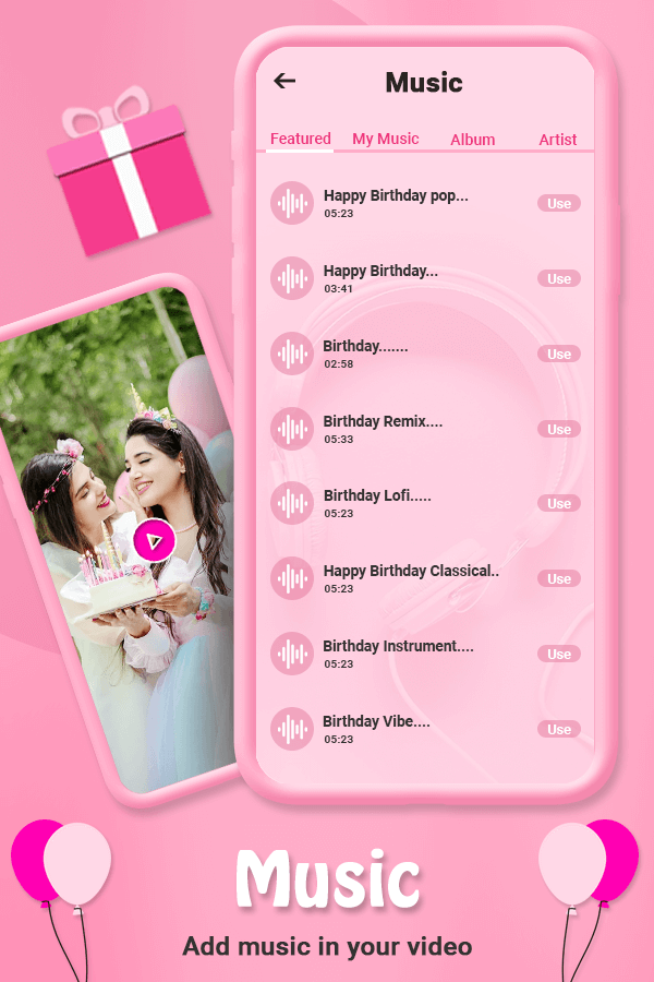 Birthday Video Maker | Indus Appstore | Screenshot