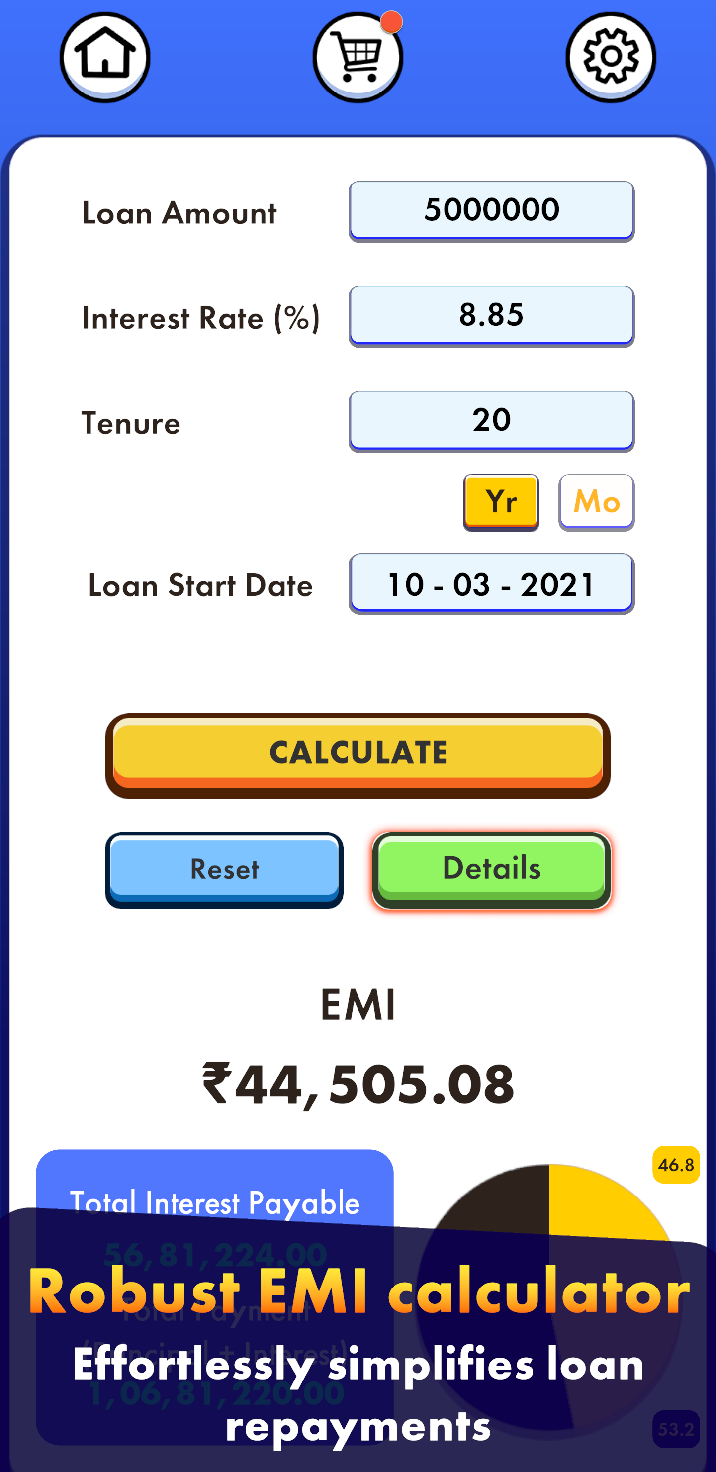 EMI Calculator Pro: Calculate Loans & Tax | Indus Appstore | Screenshot