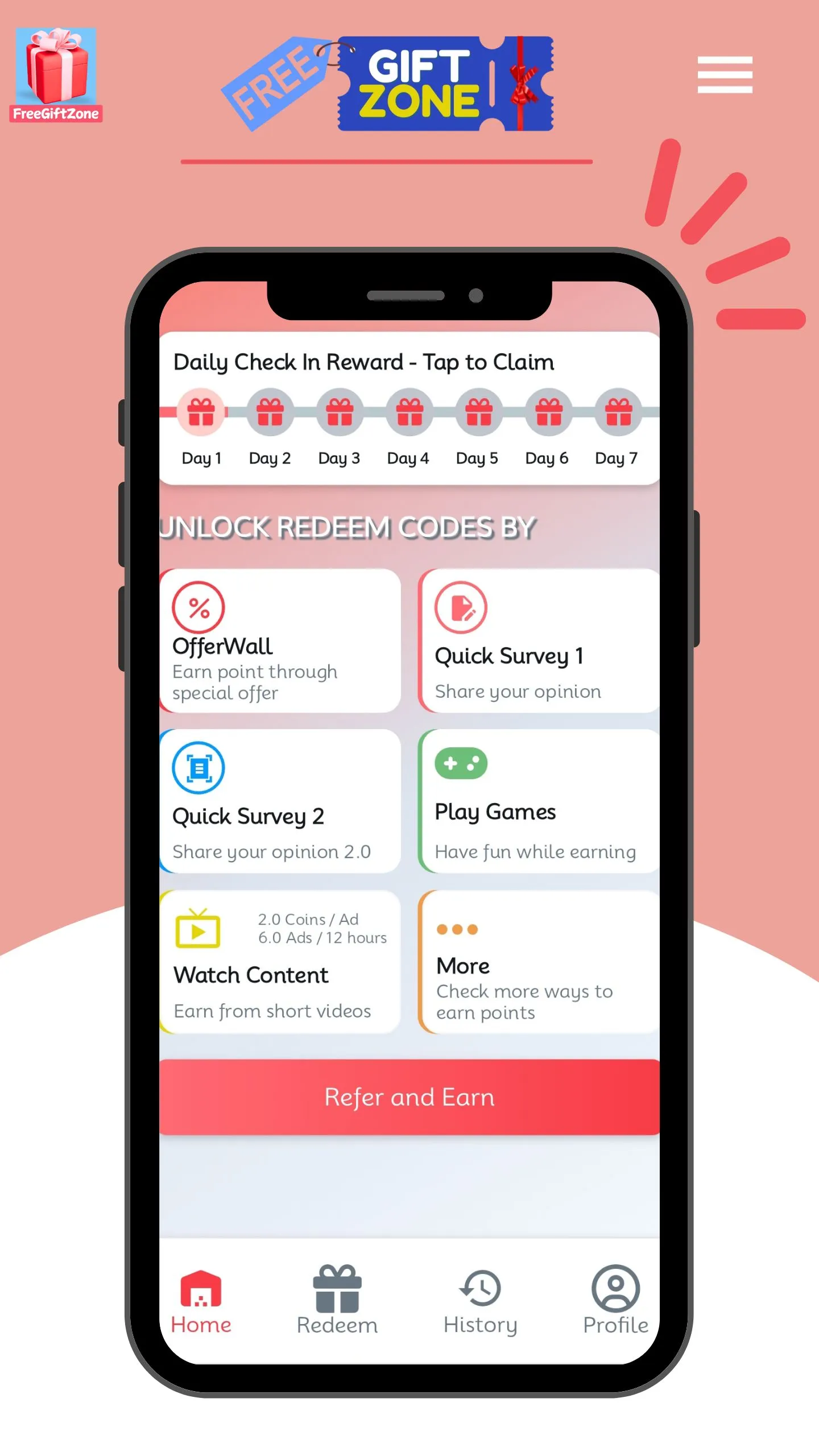 Get Redeem Code - FreeGiftZone | Indus Appstore | Screenshot
