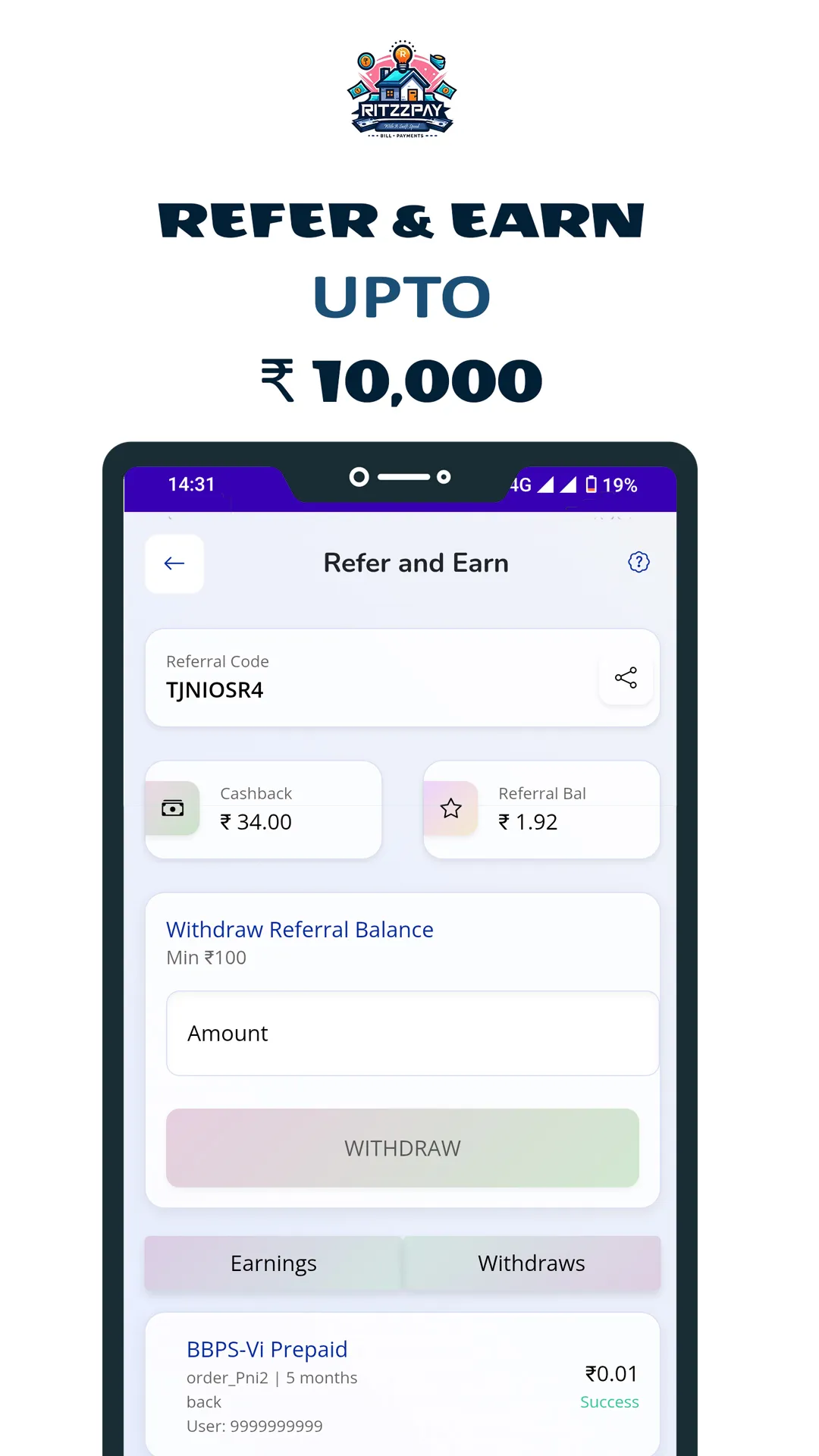 Ritzzpay | Pay Bills Instantly | Indus Appstore | Screenshot