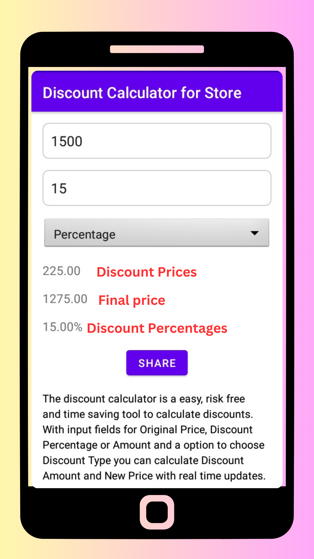 Discount Calculator For Store | Indus Appstore | Screenshot