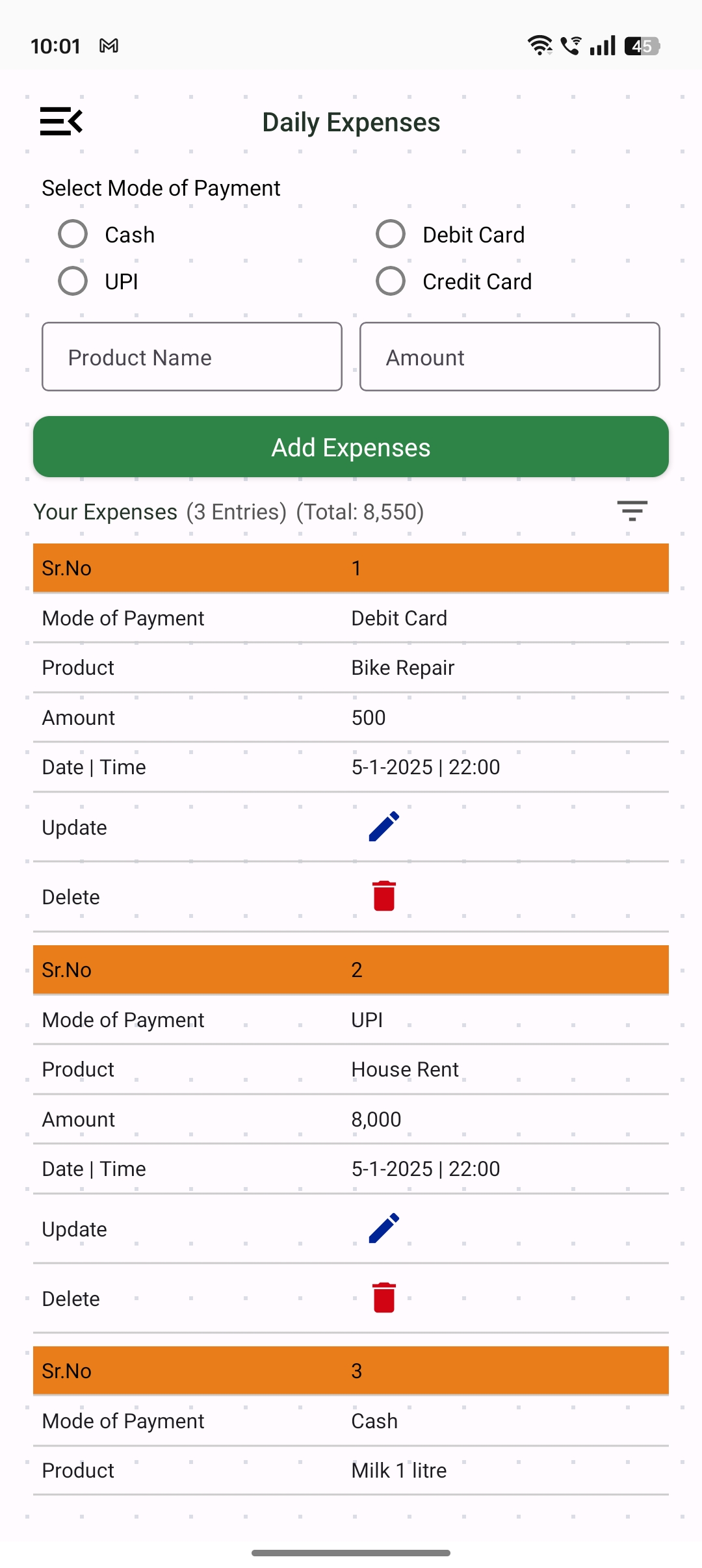 Daily Expenses | Indus Appstore | Screenshot