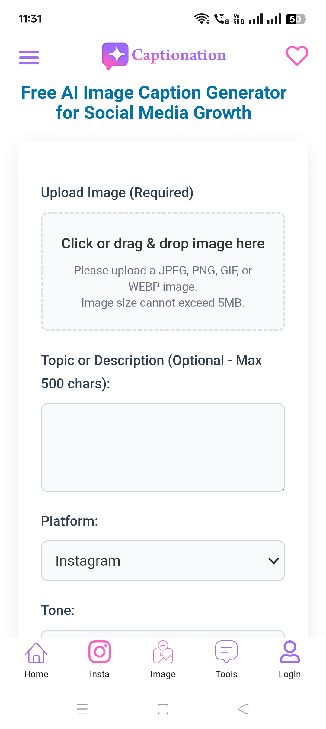 AI Caption for Instagram Photo | Indus Appstore | Screenshot