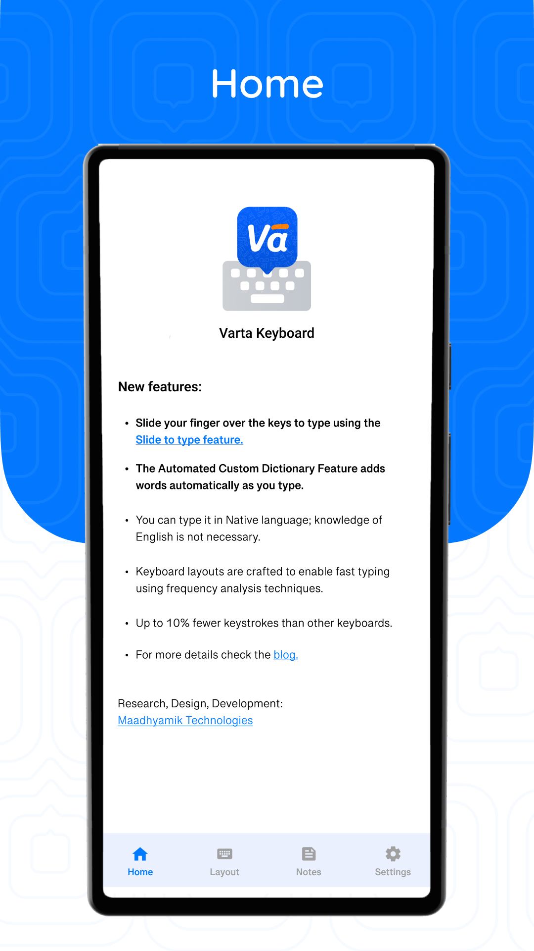 Varta Keyboard | Indus Appstore | Screenshot