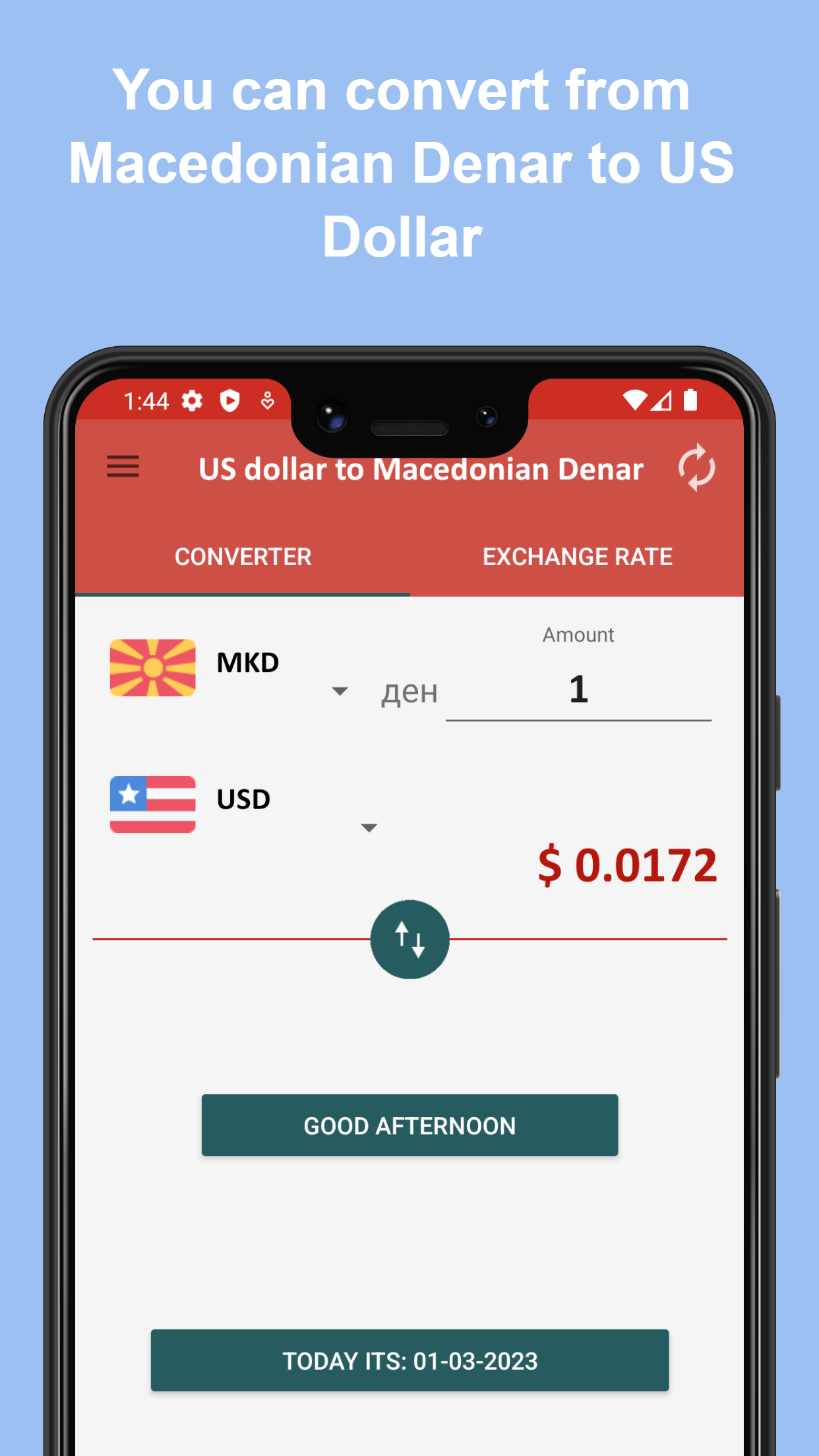 US dollar to Macedonian Denar | Indus Appstore | Screenshot