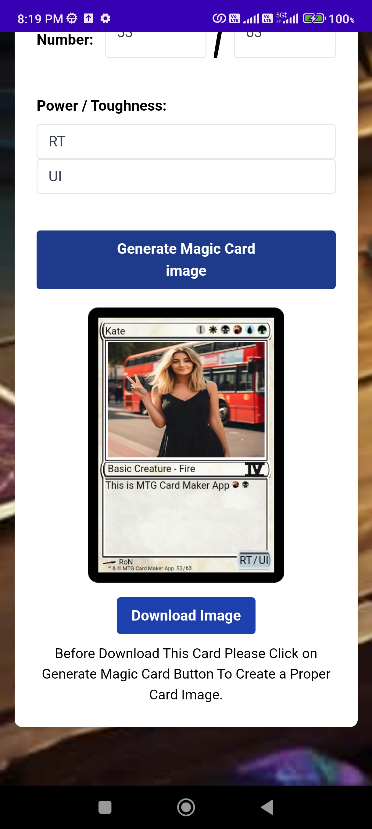 MTG Card Maker | Indus Appstore | Screenshot