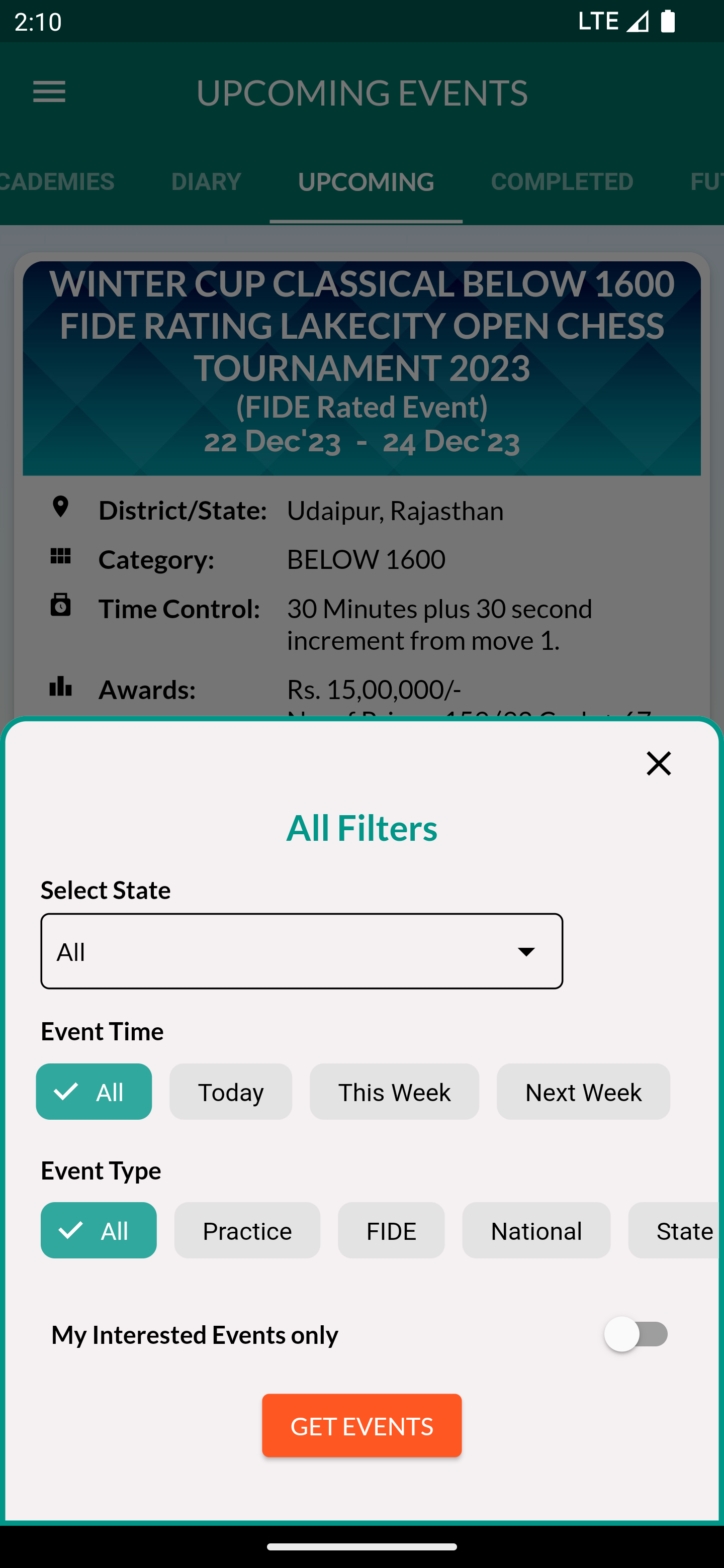 ChessEvents India | Indus Appstore | Screenshot