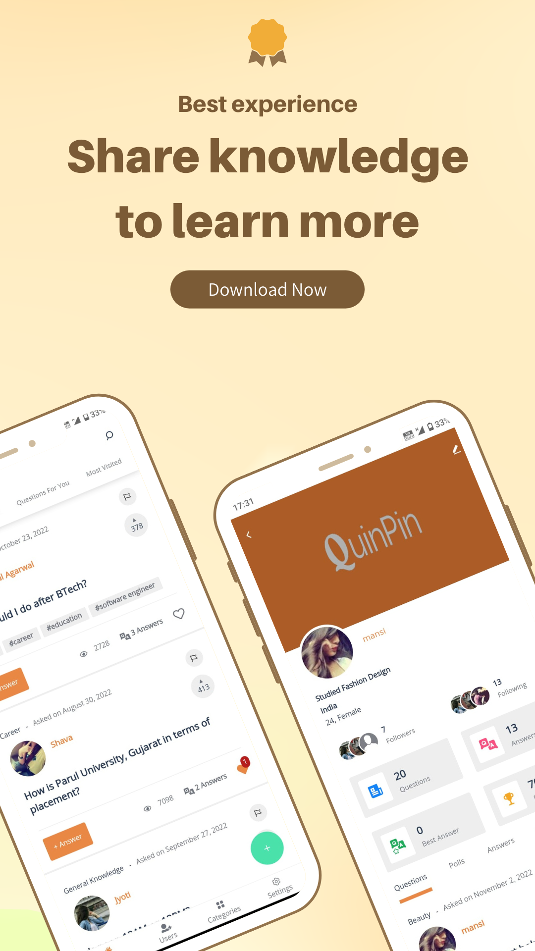 Quinpin: Knowledge Community | Indus Appstore | Screenshot