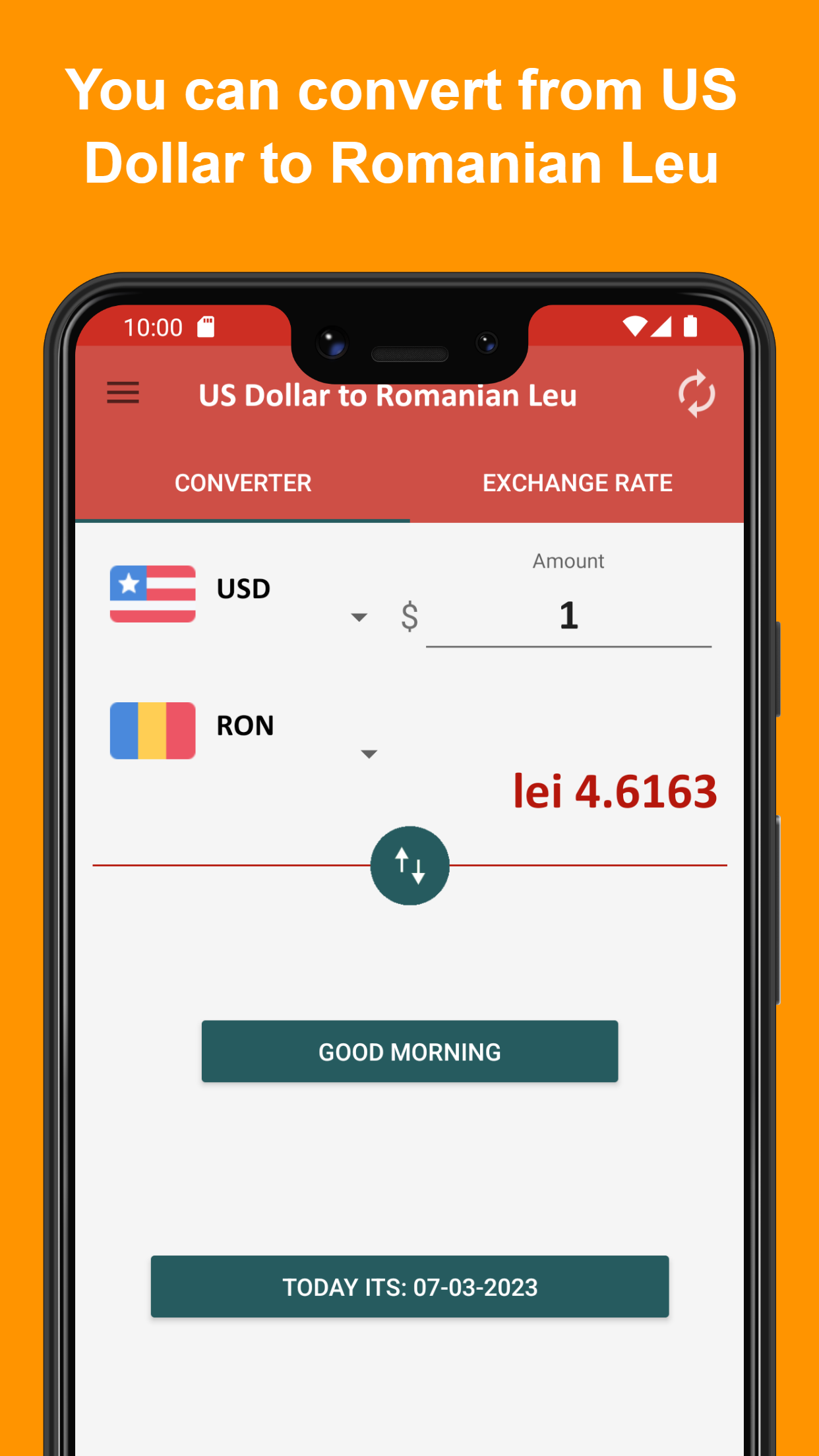 US dollar to Romanian leu | Indus Appstore | Screenshot