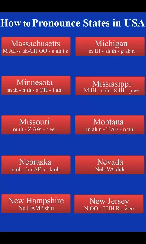 Pronounce States in USA Audio | Indus Appstore | Screenshot