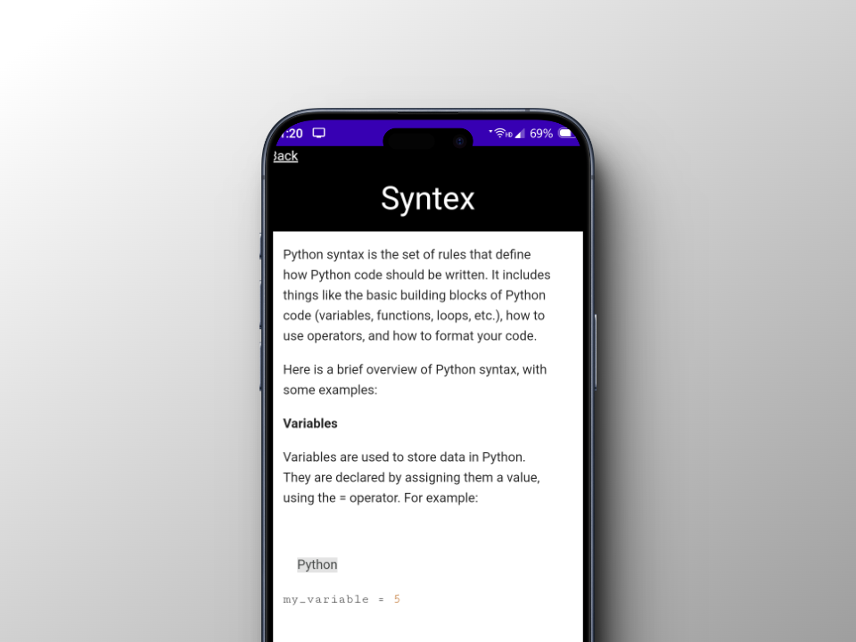 CodeSnack: Learn Python | Indus Appstore | Screenshot