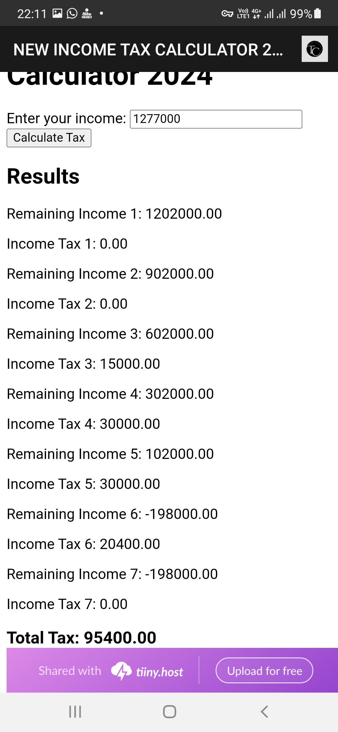 New income tax calculator 2024 | Indus Appstore | Screenshot