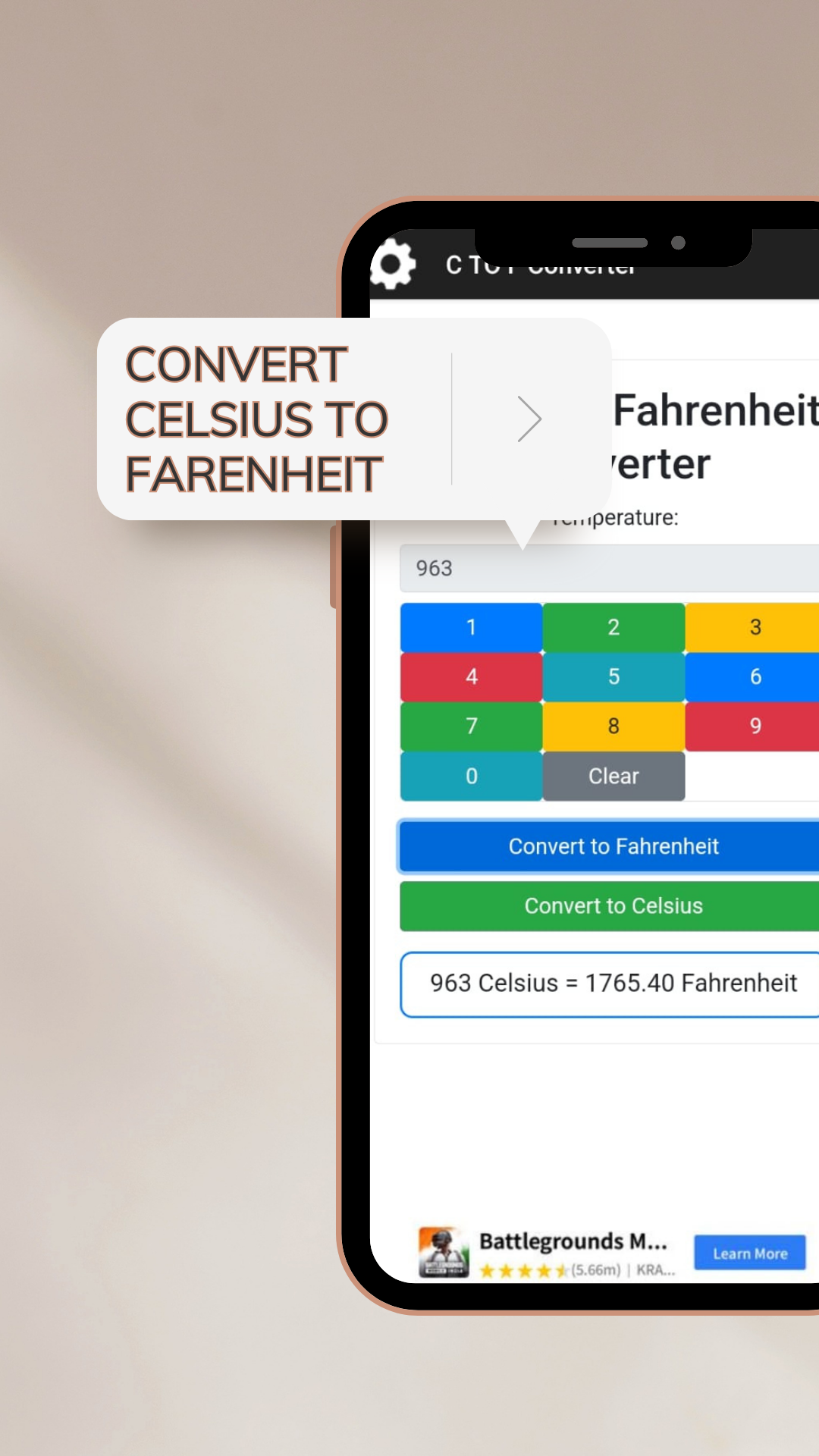 Celsius to Fahrenheit Convert | Indus Appstore | Screenshot