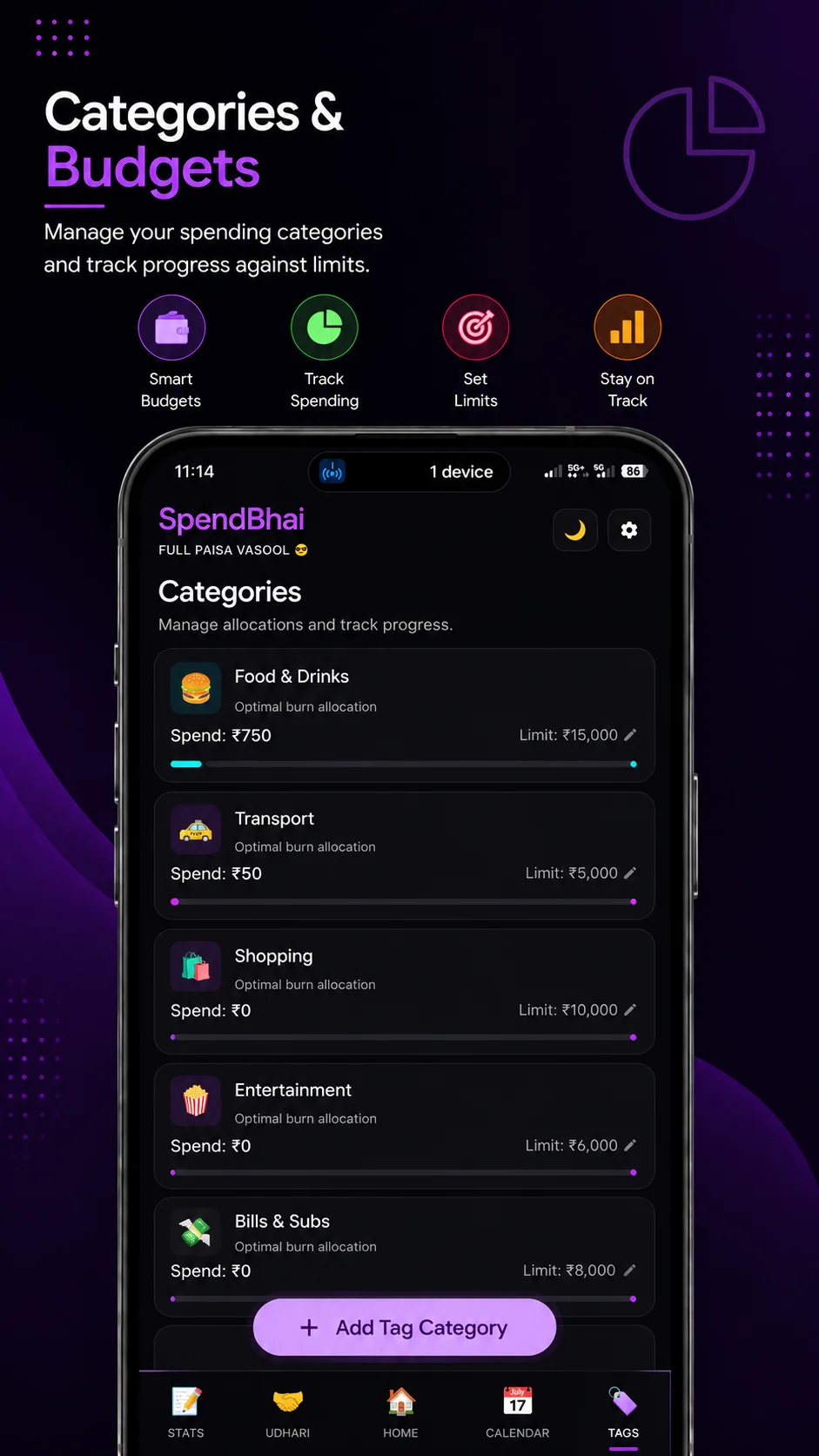 SpendBhai – Expense Tracker, Voice Expenses & Budget Manager | Indus Appstore | Screenshot