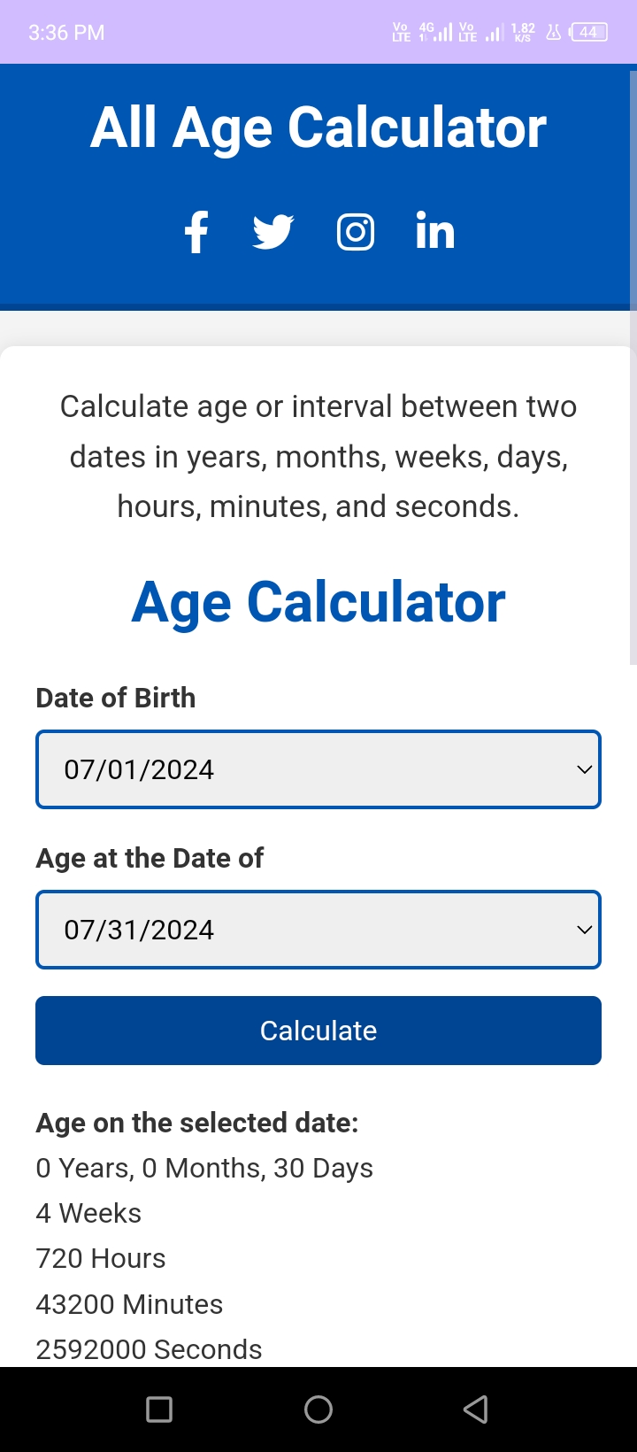 All Age Calculator | Indus Appstore | Screenshot