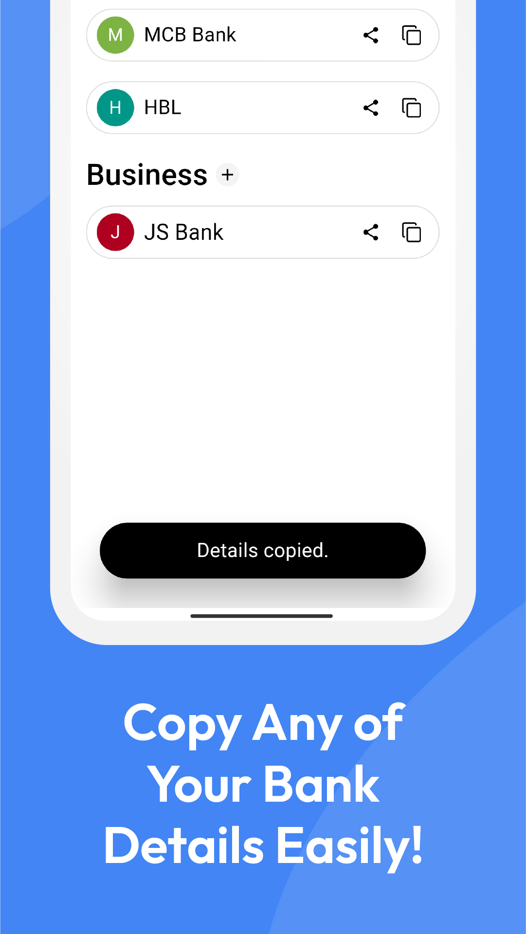 Bank Board: Share Bank Details | Indus Appstore | Screenshot