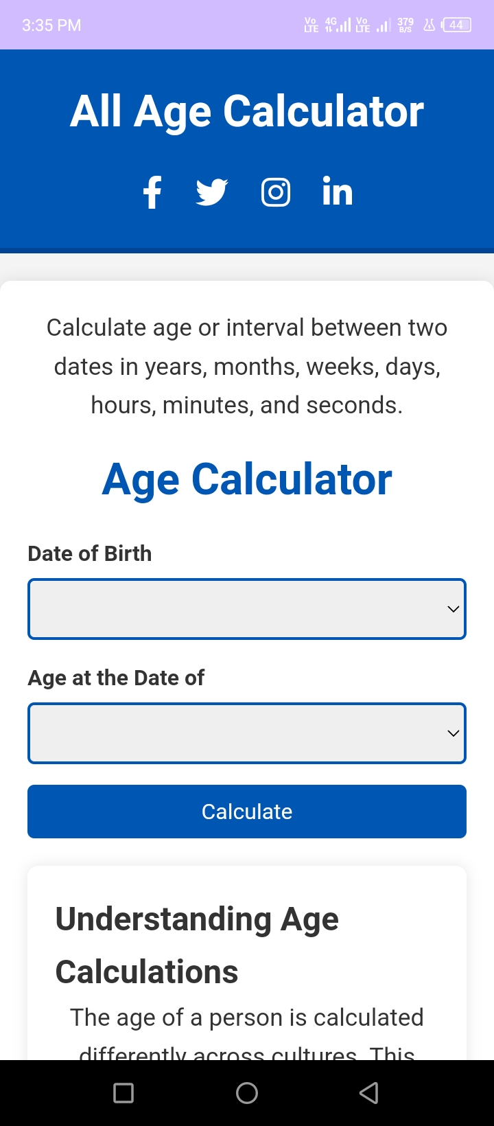 All Age Calculator | Indus Appstore | Screenshot