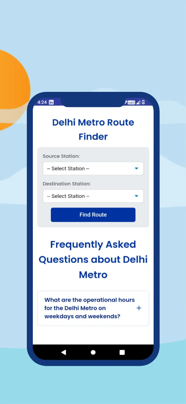 Delhi Metro Route Guide: Find Route,Fare,Visual Route, Travel time and total Distance | Indus Appstore | Screenshot