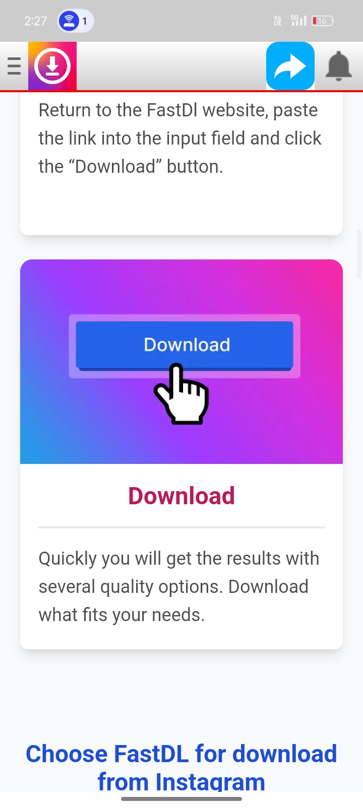 Video downloader Insta Vid | Indus Appstore | Screenshot