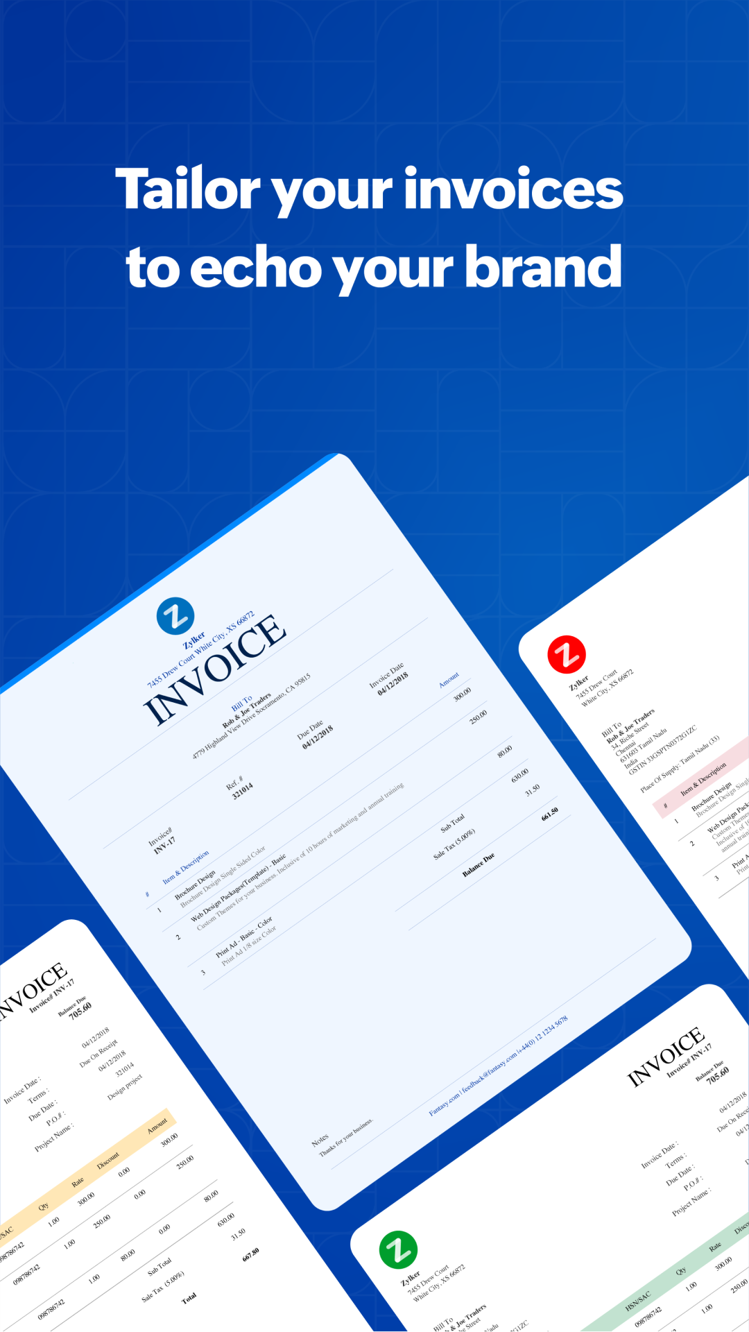 Zoho Invoice - Invoicing App | Indus Appstore | Screenshot