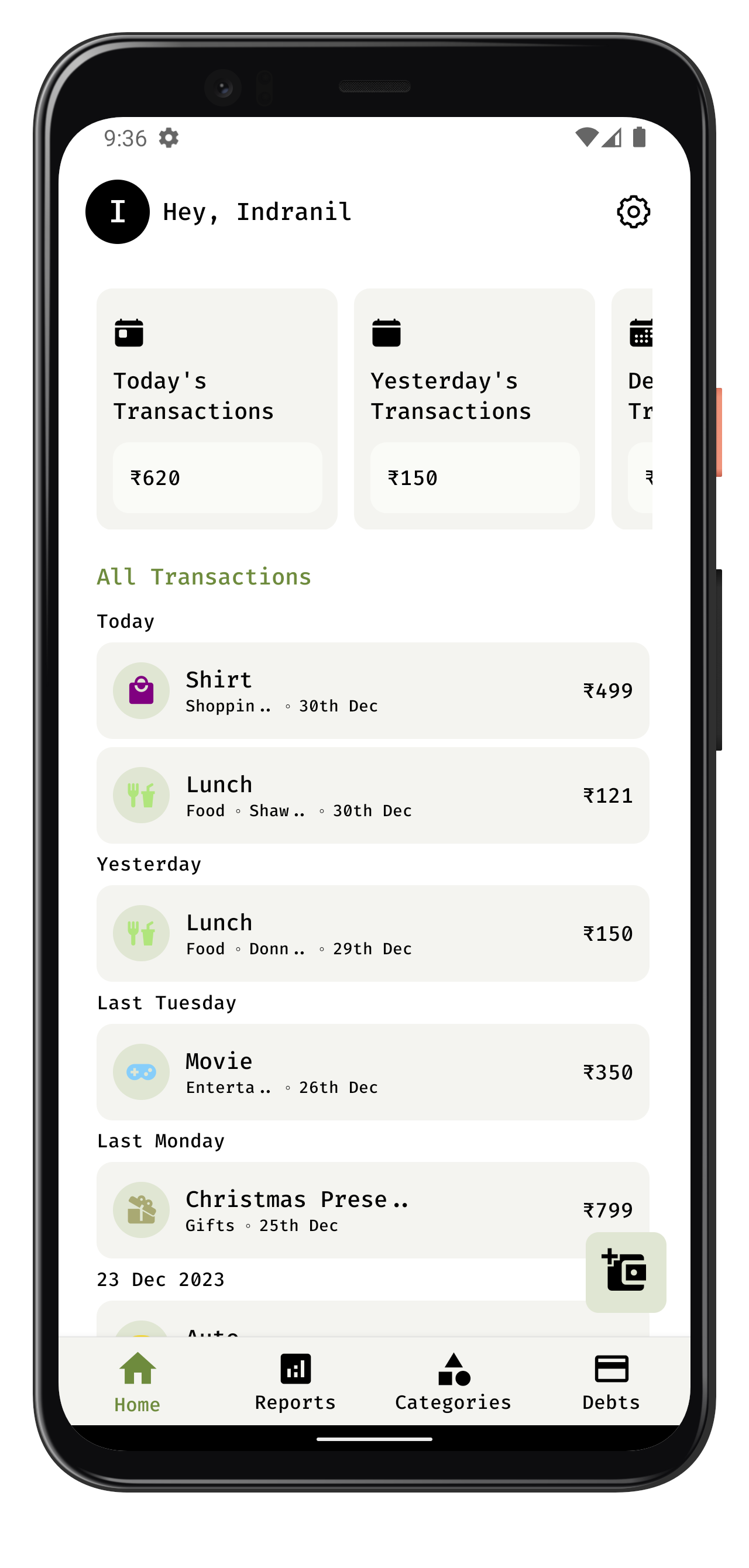 zero - Minimal Expense Tracker | Indus Appstore | Screenshot