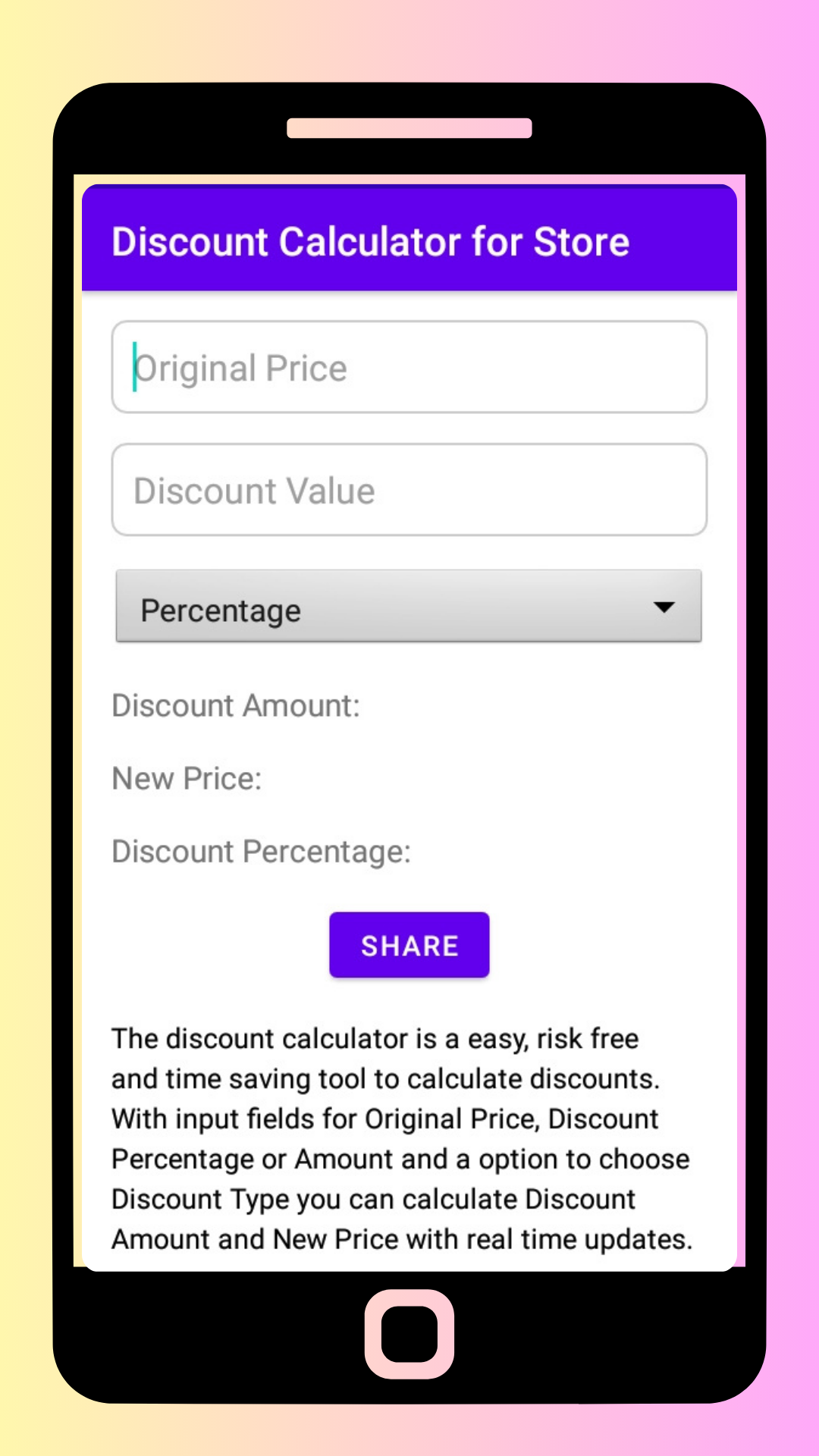 Discount Calculator For Store | Indus Appstore | Screenshot