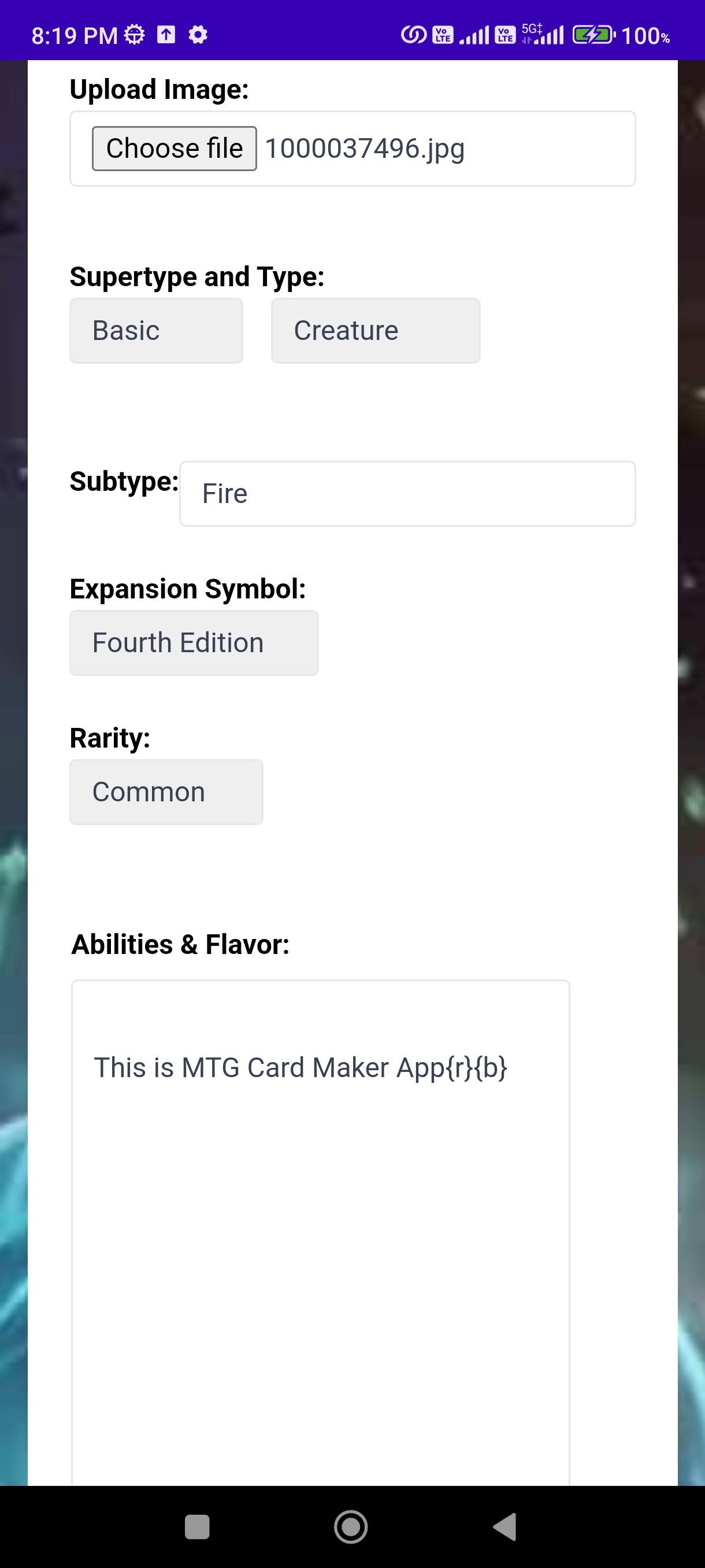 MTG Card Maker | Indus Appstore | Screenshot