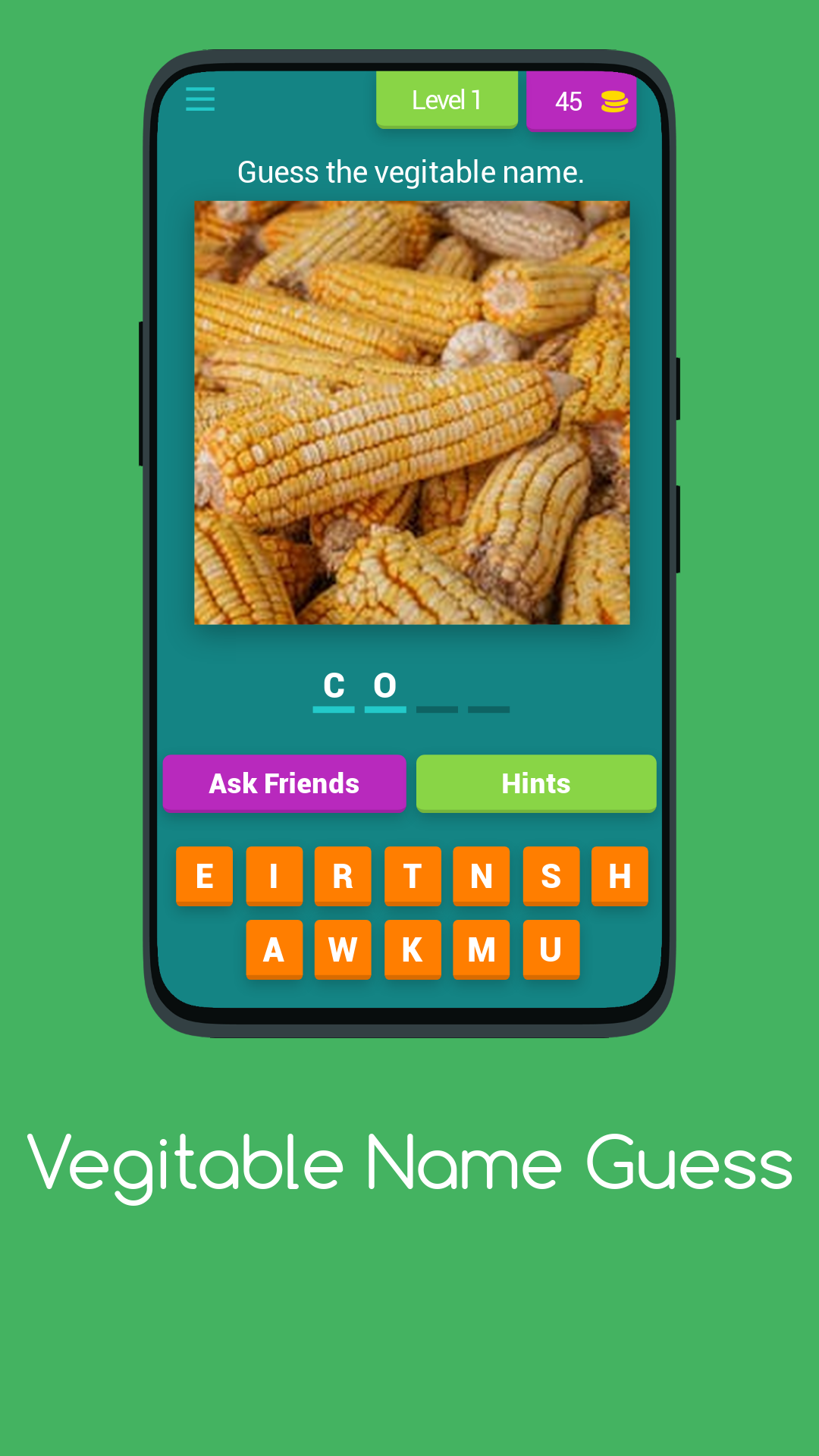 Vegetable Name Trivia Game | Indus Appstore | Screenshot