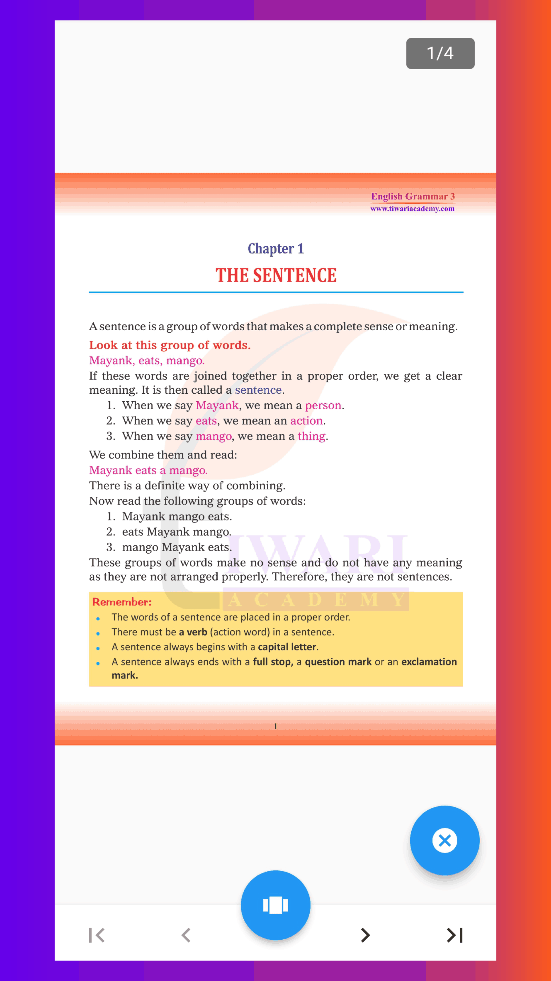 Class 3 English Grammar Book | Indus Appstore | Screenshot