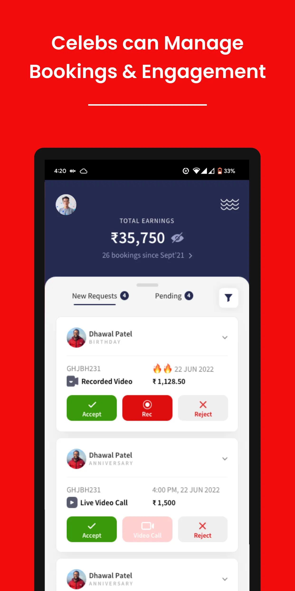 Tring for Celebrities & Fans | Indus Appstore | Screenshot