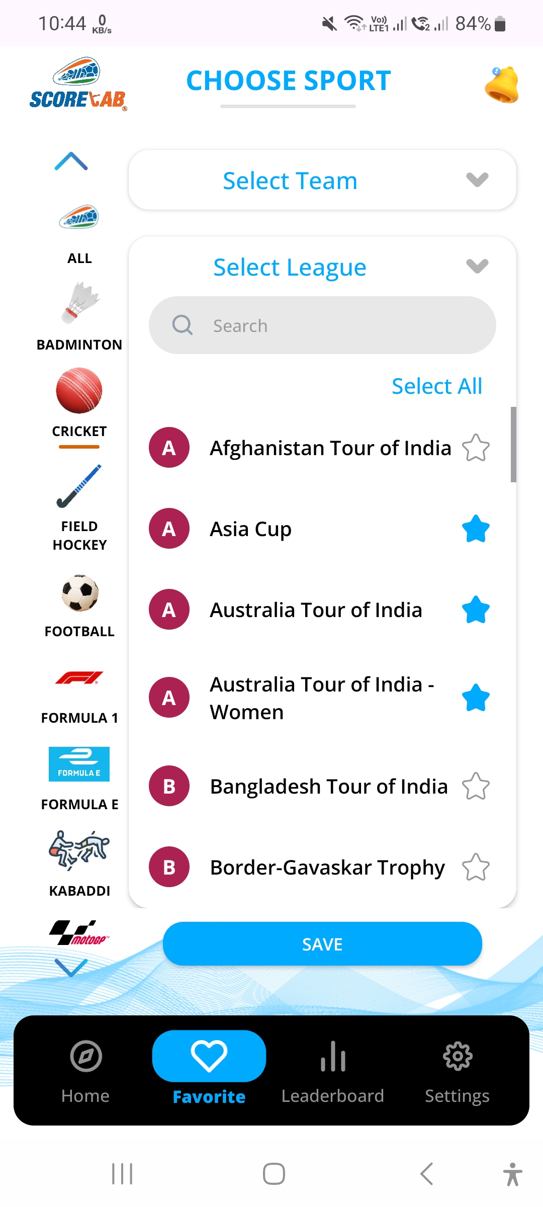 Scoretab – Multi-Sport Match Alerts | Indus Appstore | Screenshot