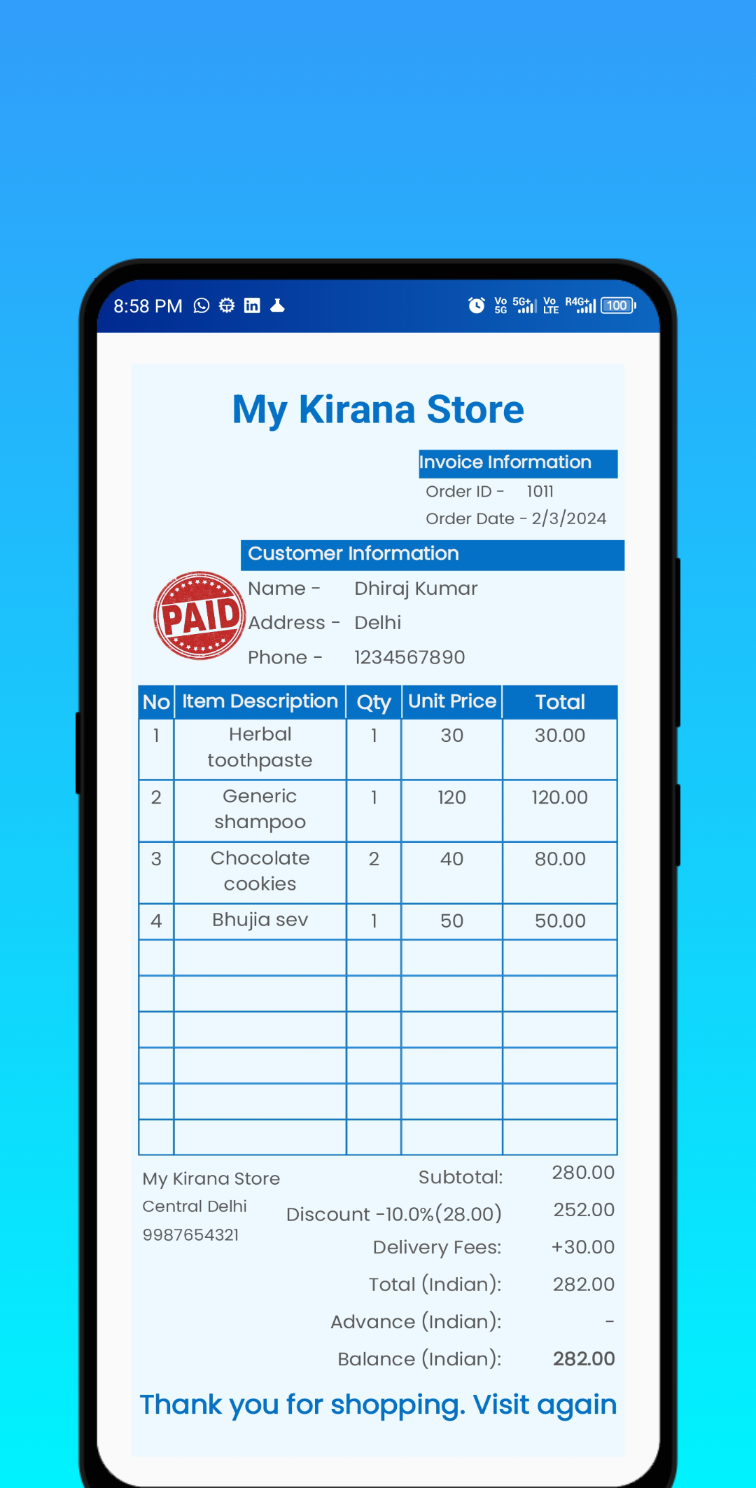 Invoice Master - Free Invoice Generator | Indus Appstore | Screenshot