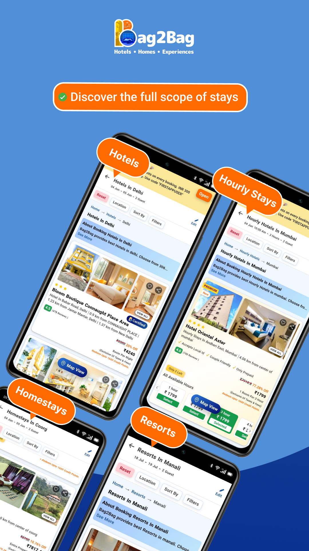 Bag2Bag Hotels, Homes, Resorts | Indus Appstore | Screenshot