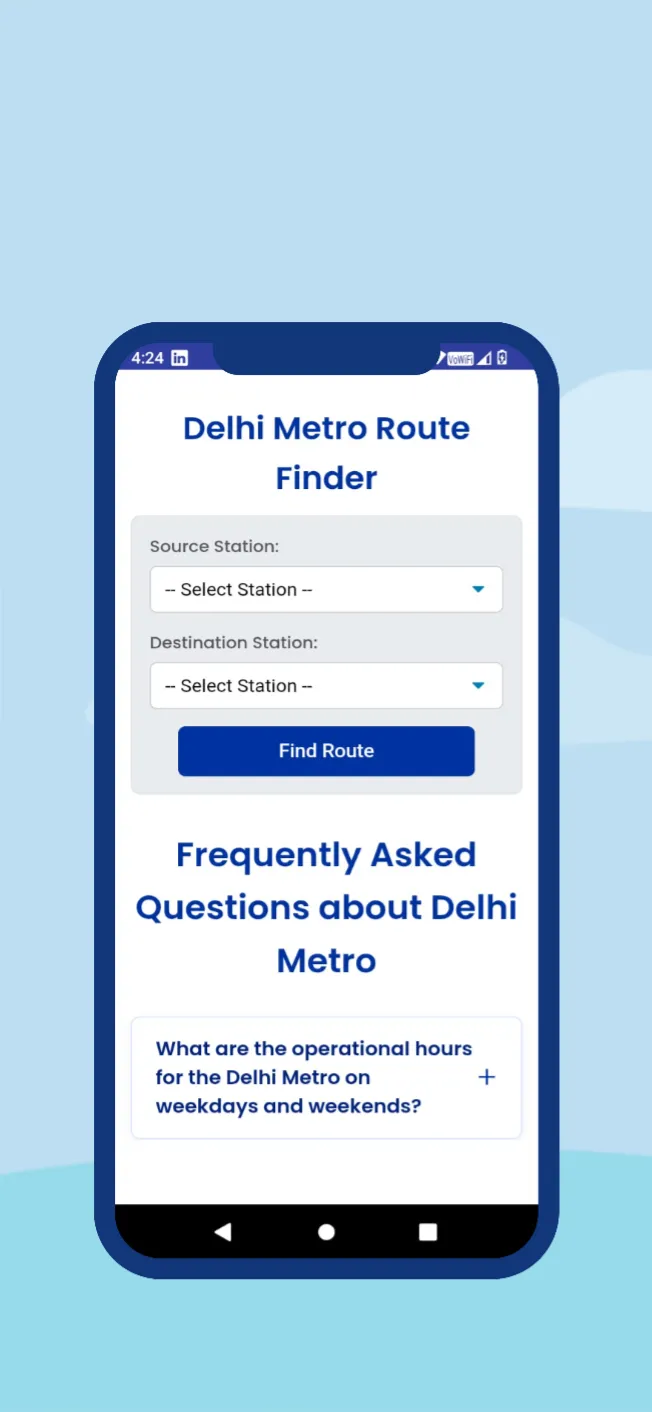 Delhi Metro Route Guide: Find Route,Fare,Visual Route, Travel time and total Distance | Indus Appstore | Screenshot