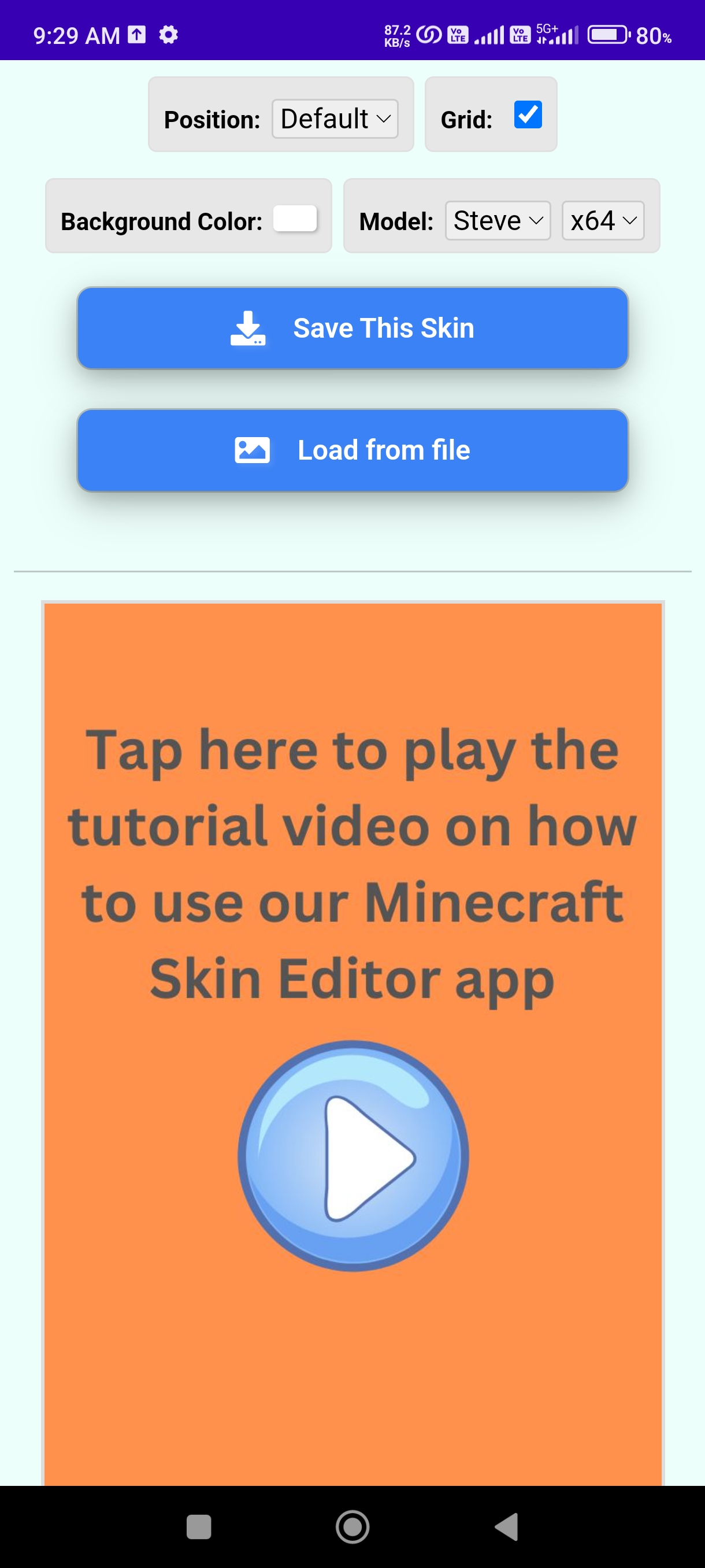 Minecraft Skin Editor | Indus Appstore | Screenshot