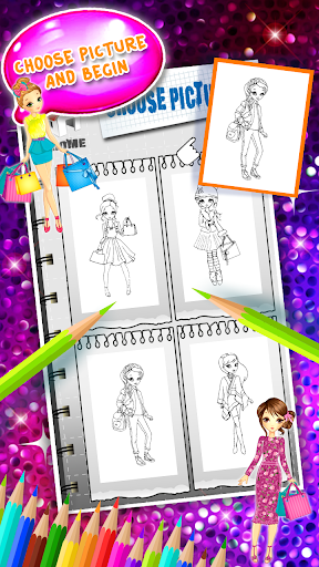 Girls Fashion Coloring Book | Indus Appstore | Screenshot