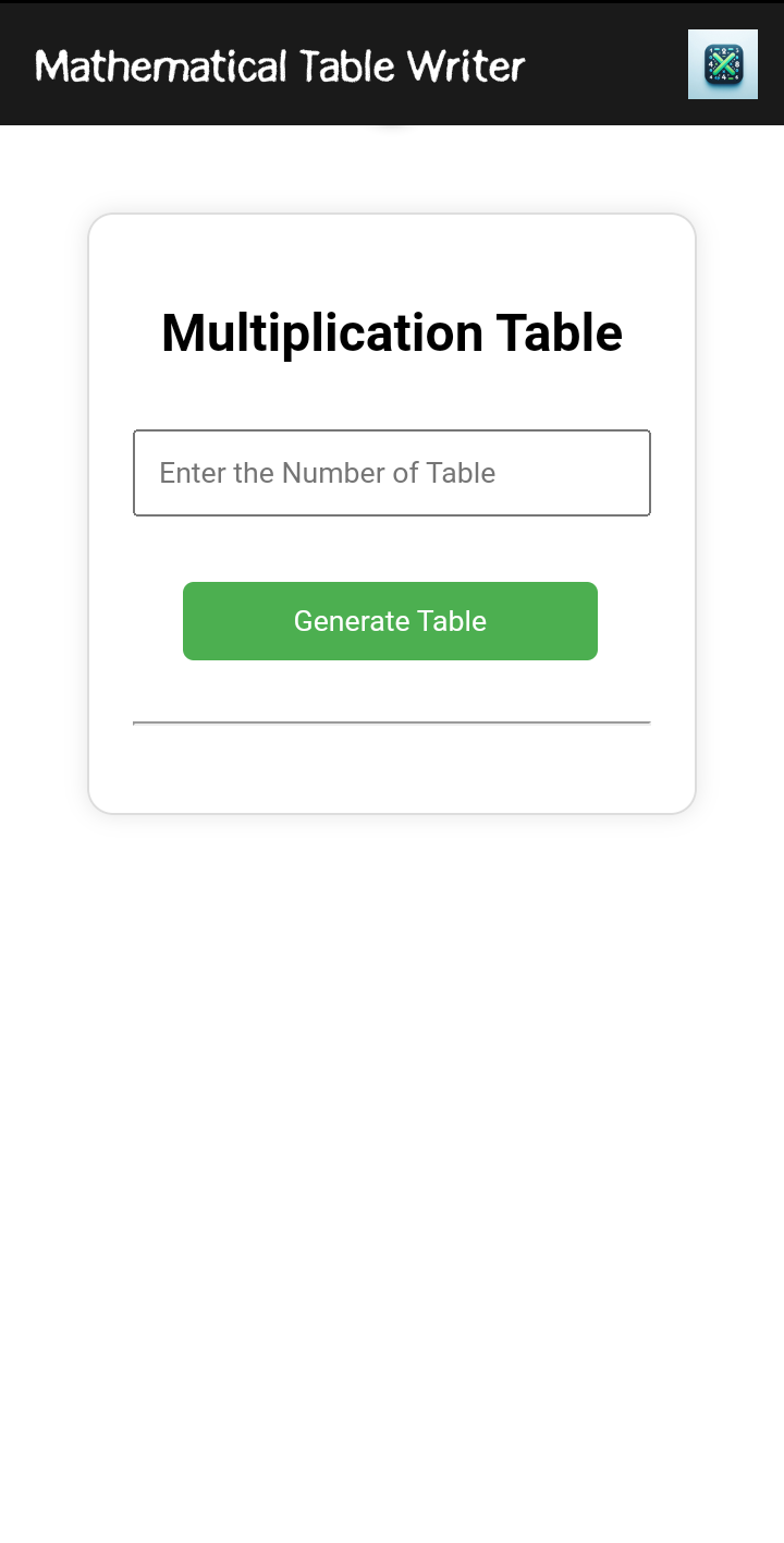 Math Table Writer | Indus Appstore | Screenshot