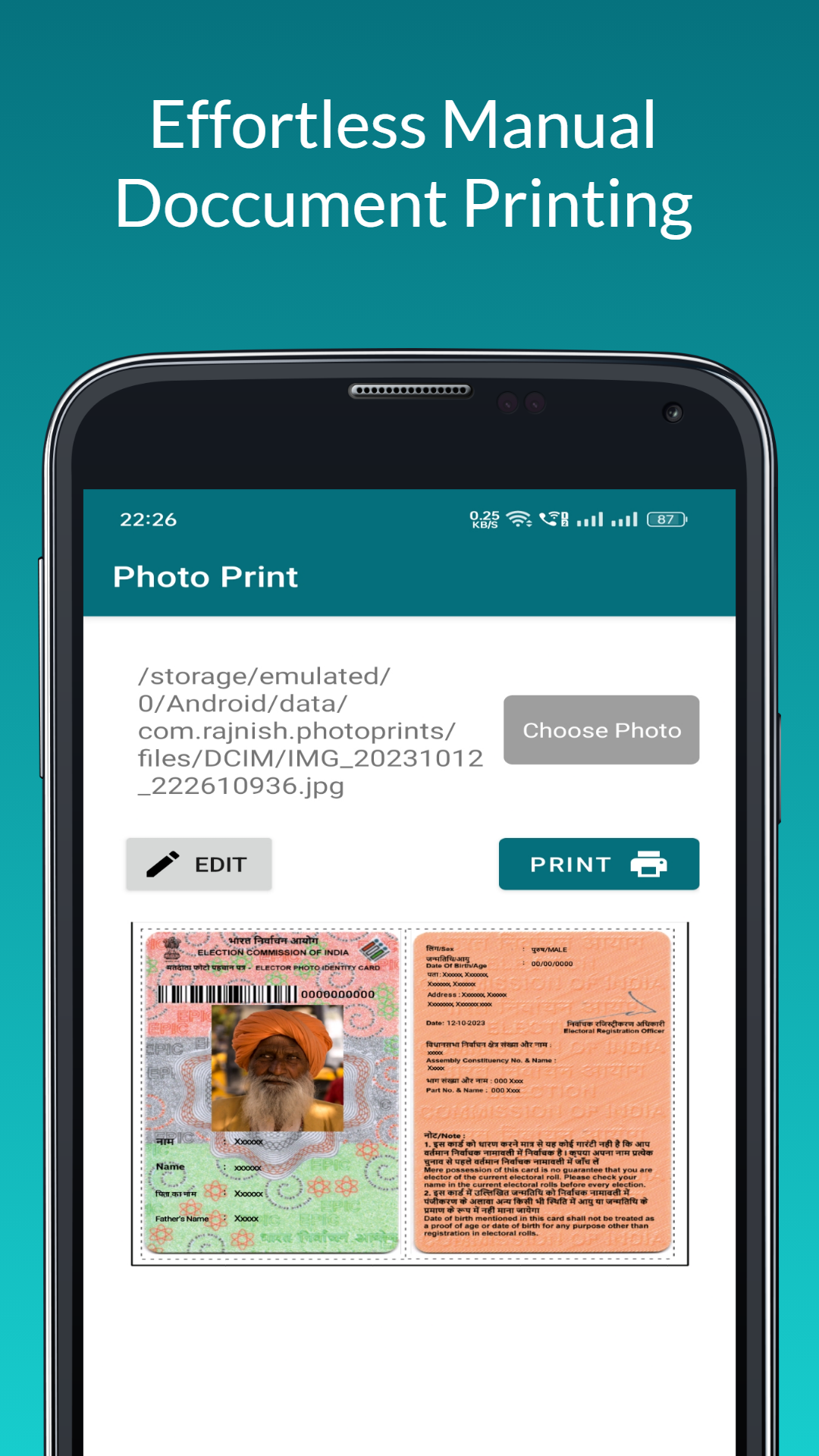 CSP Photo & ManualAadhar print | Indus Appstore | Screenshot