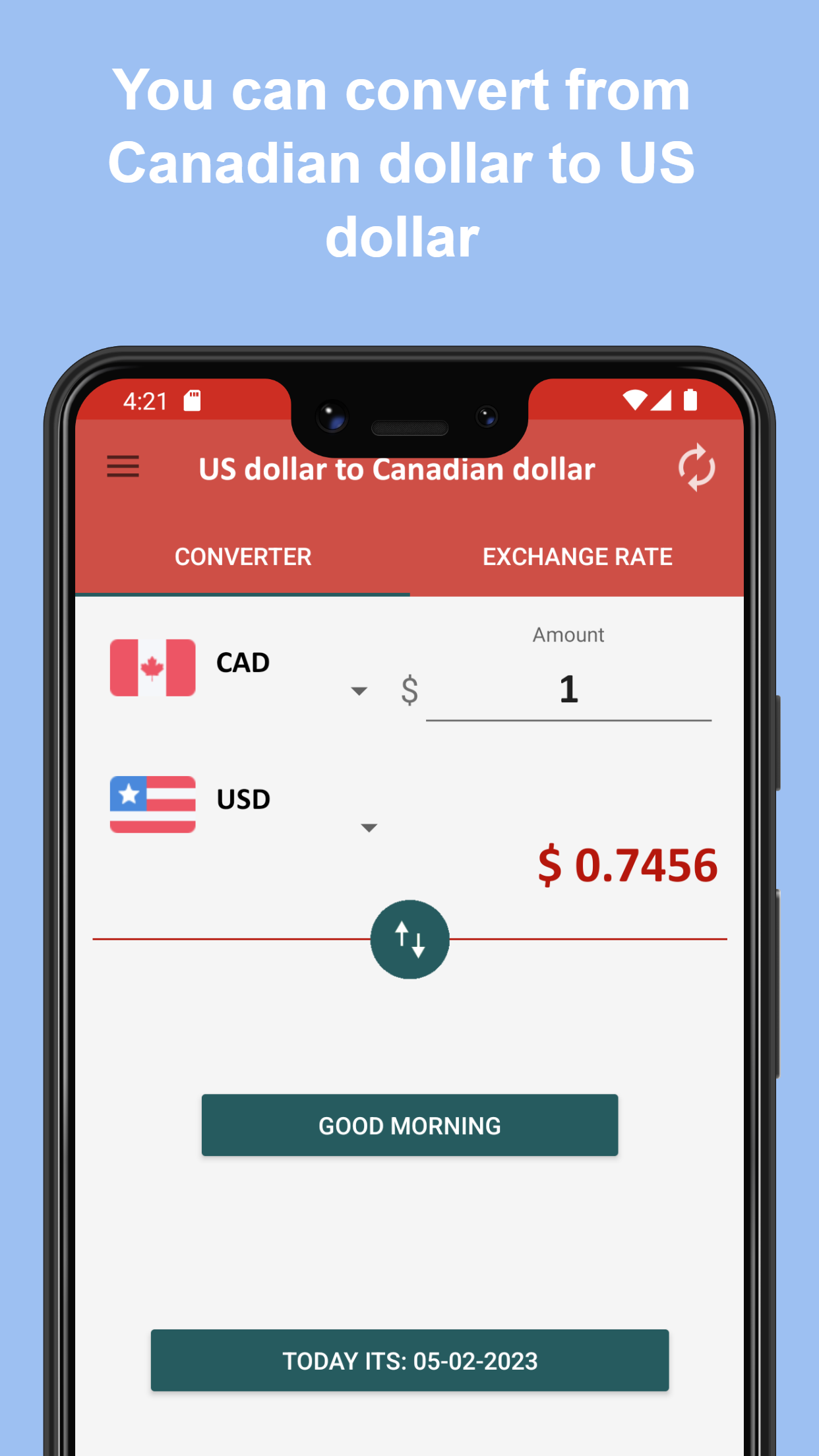 US dollar to Canadian dollar | Indus Appstore | Screenshot