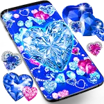 Blue hearts diamonds wallpaper | Indus Appstore | App Icon