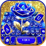 Gold Blue Rose Crystal Keyboar | Indus Appstore | App Icon