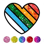 Glitter Heart Love Coloringapp icon