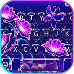 Purple Neon Flowers Keyboard T | Indus Appstore | App Icon