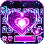 Neon 3d Heart Keyboard Theme | Indus Appstore | App Icon