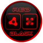 Flat Black and Red Icon Packapp icon