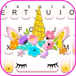 Golden Floral Unicorn Keyboard | Indus Appstore | App Icon