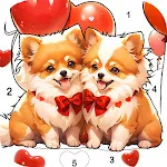 Dog Coloring, Color by numberapp icon