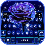 Glitter Blue Rose Keyboard Bacapp icon