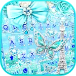 Blue Paris Butterfly Keyboard  | Indus Appstore | App Icon